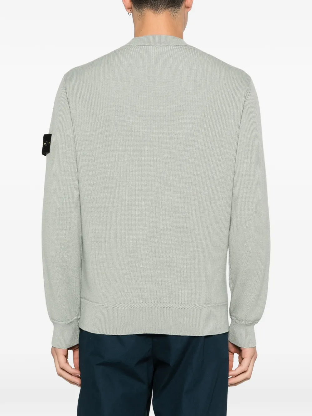 Рифленый свитер с круглым вырезом Stone Island, зеленый — фото 4