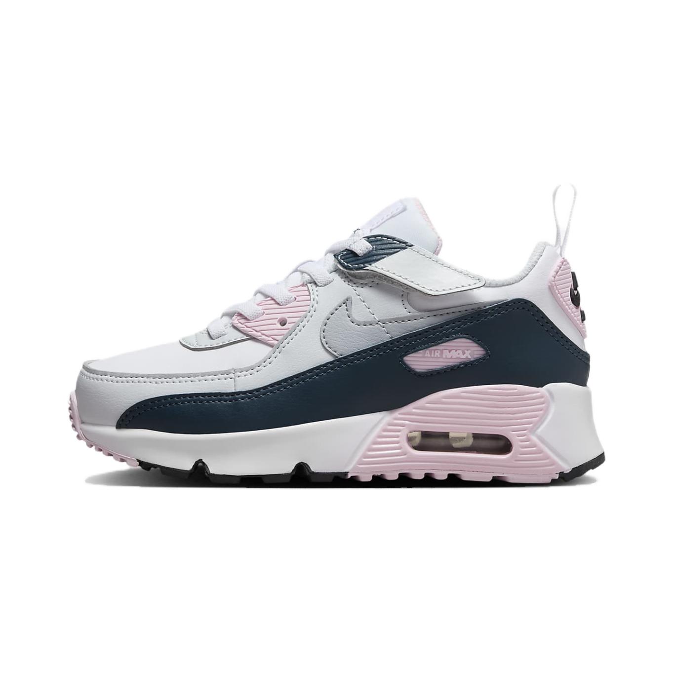 

Nike Низкие кроссовки Air Max 90 для детей, белые, розовые, для детей от 3 до 7 лет