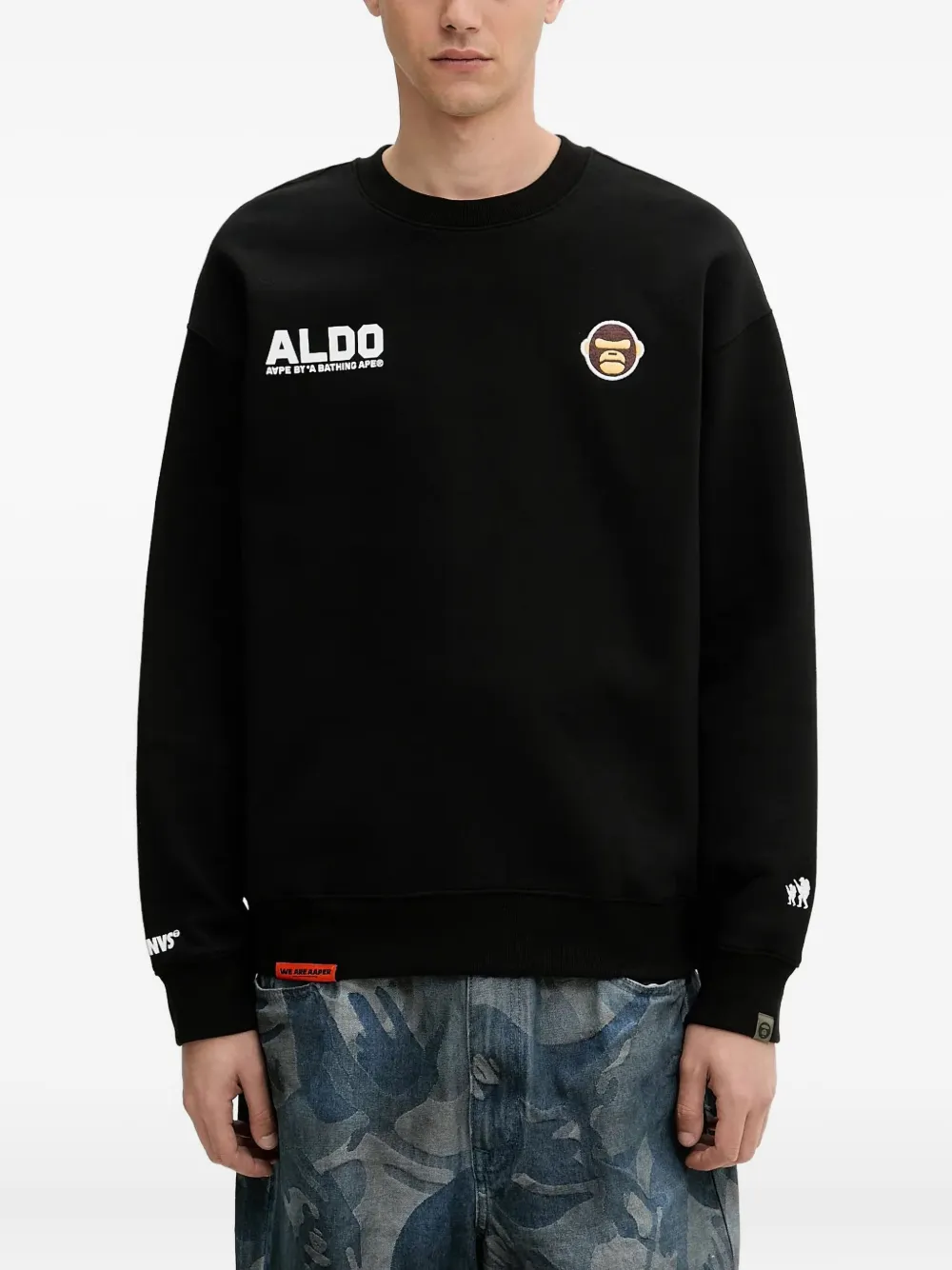 

Толстовка с принтом AAPE BY *A BATHING APE, черный