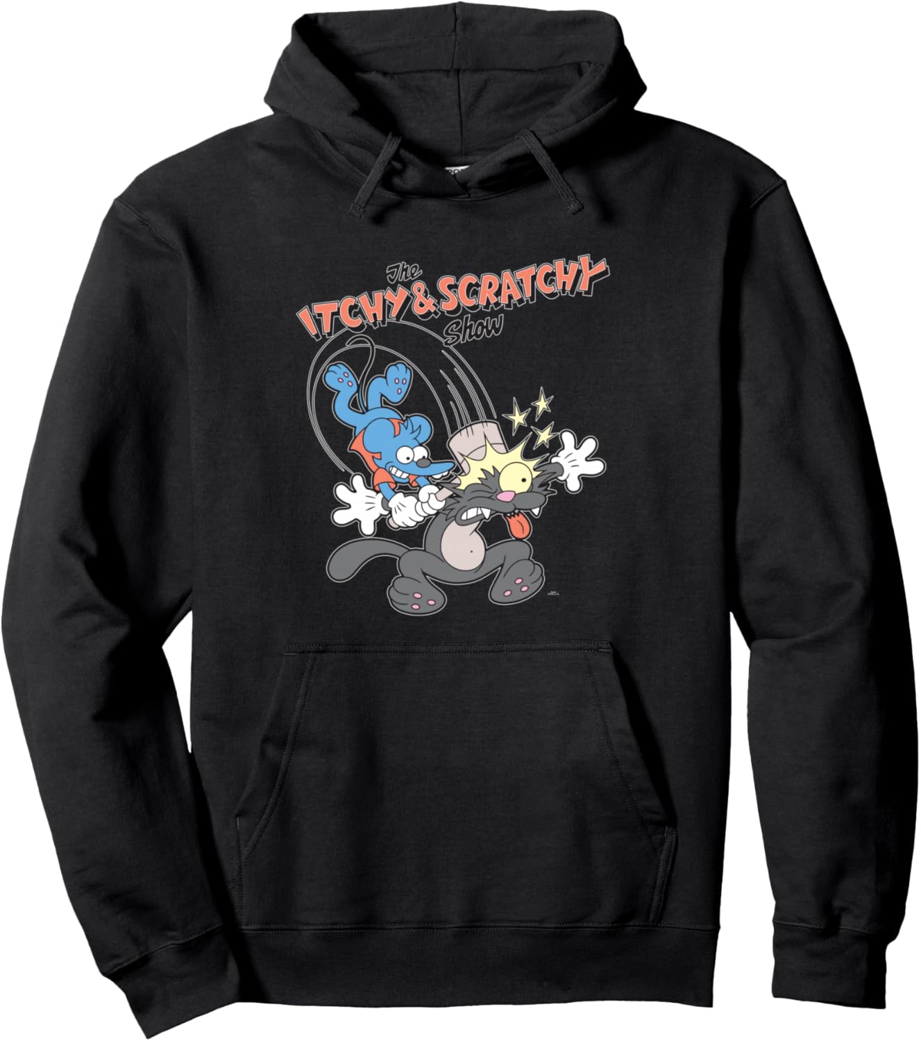 

Толстовка с капюшоном The Simpsons Itchy &cratchy Hammer Classic Cartoon Mayhem, черная, Черный, Толстовка с капюшоном The Simpsons Itchy &cratchy Hammer Classic Cartoon Mayhem, черная