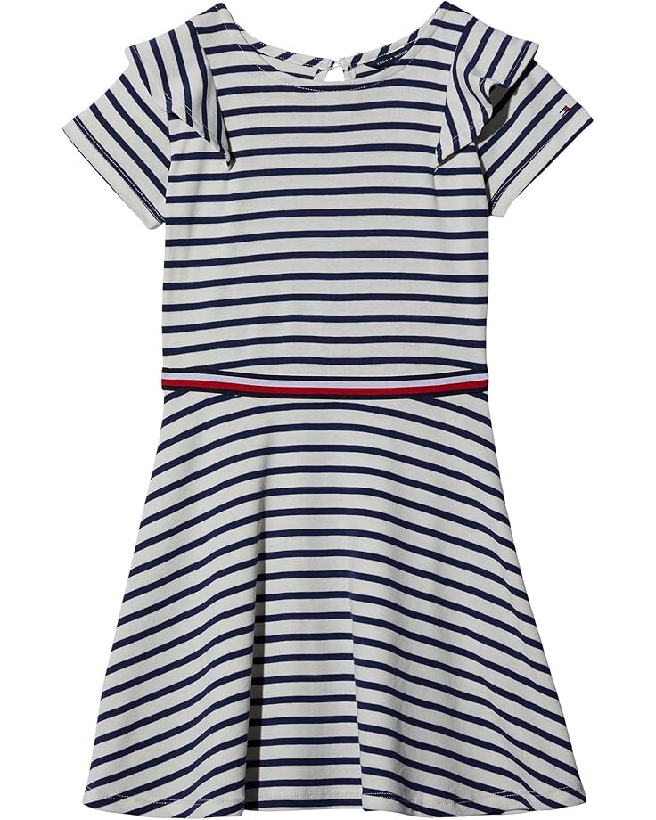 

Платье Tommy Hilfiger Kids Stripe Ruffle Dress, цвет Egret