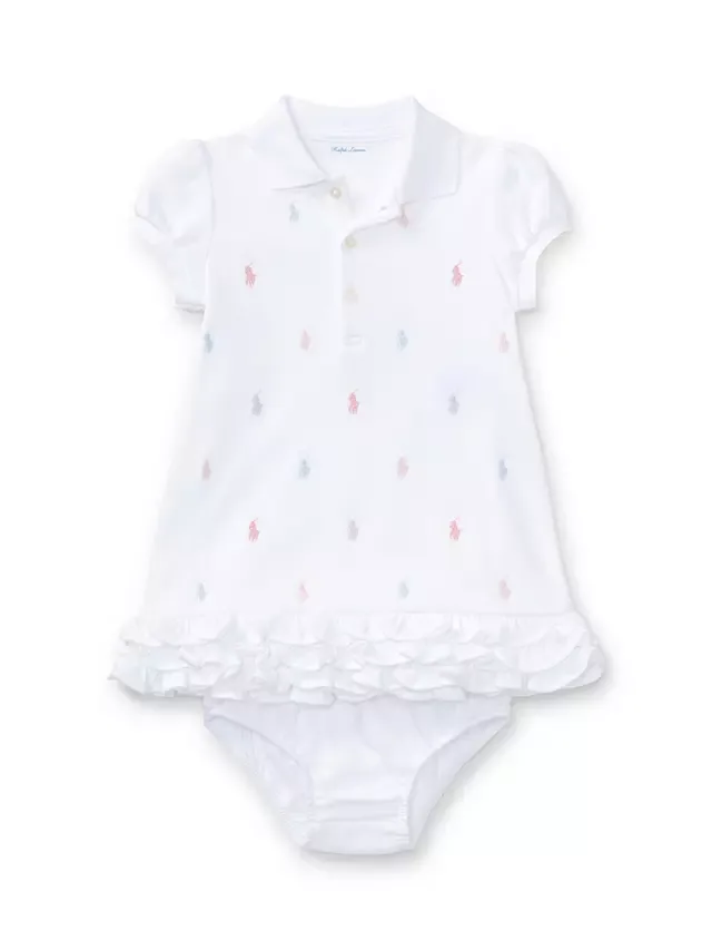 Комплект Polo Baby Schiffli: платье и трусики, белый Ralph Lauren