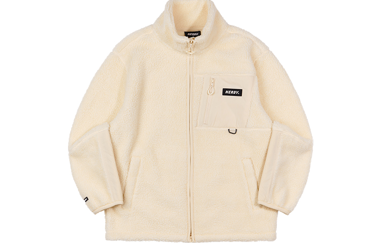 

Бархатные жакеты унисекс с воротником-стойкой и утолщенным низом Nerdy, milk белый