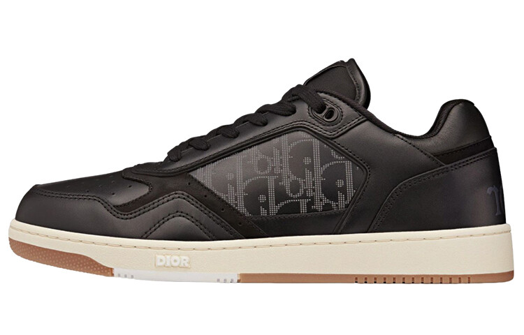 DIOR B27 Low ERL Black Smooth Calfskin And DIOR Oblique Galaxy Leather