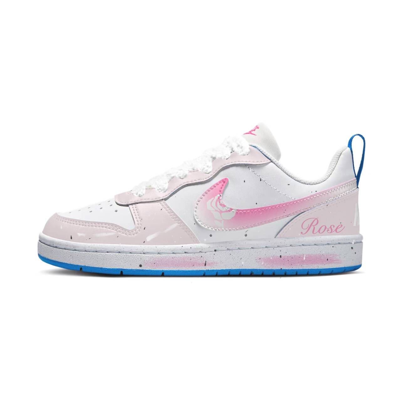 

Nike Court Borough Synthetic Leather Slip Resistant Abrasion Resistant Low top Kids' Skateboarding Shoes Light Pink