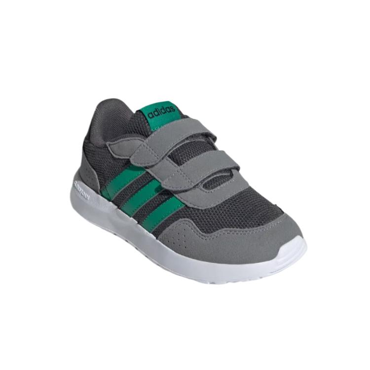 Adidas Износостойкие низкие детские кроссовки для повседневной носки, темно-серые, газонно-зеленые, серые, детские — фото 4