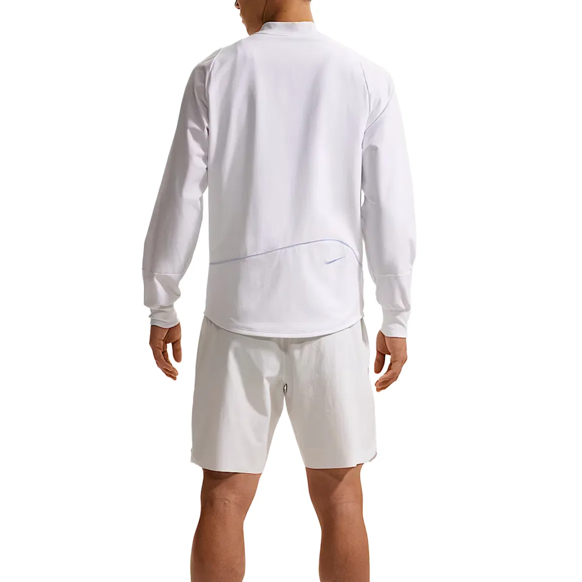 Теннисная футболка Dri Fit мужская белая с воротником-стойкой Nike, White — фото 3
