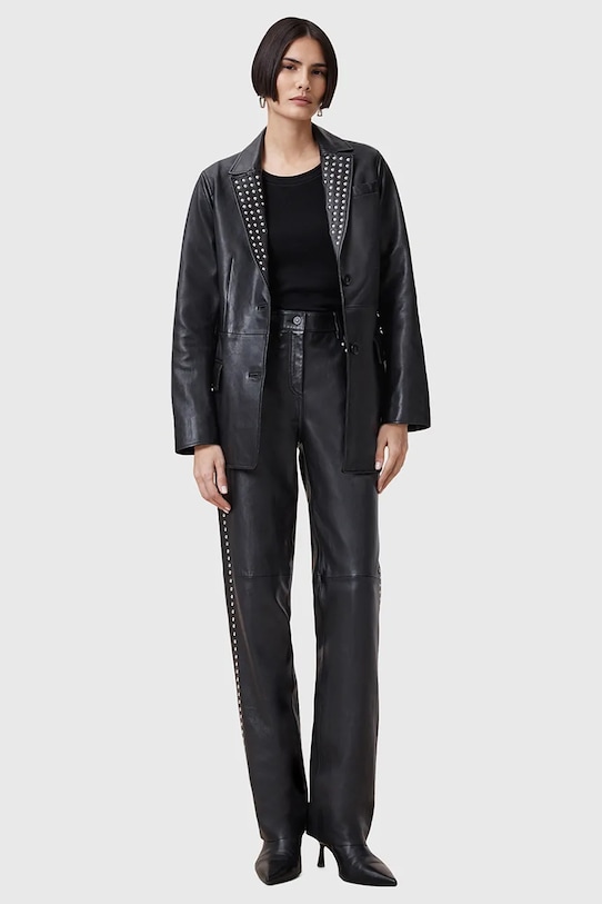 

Кожаные брюки SAIGE Allsaints, черный