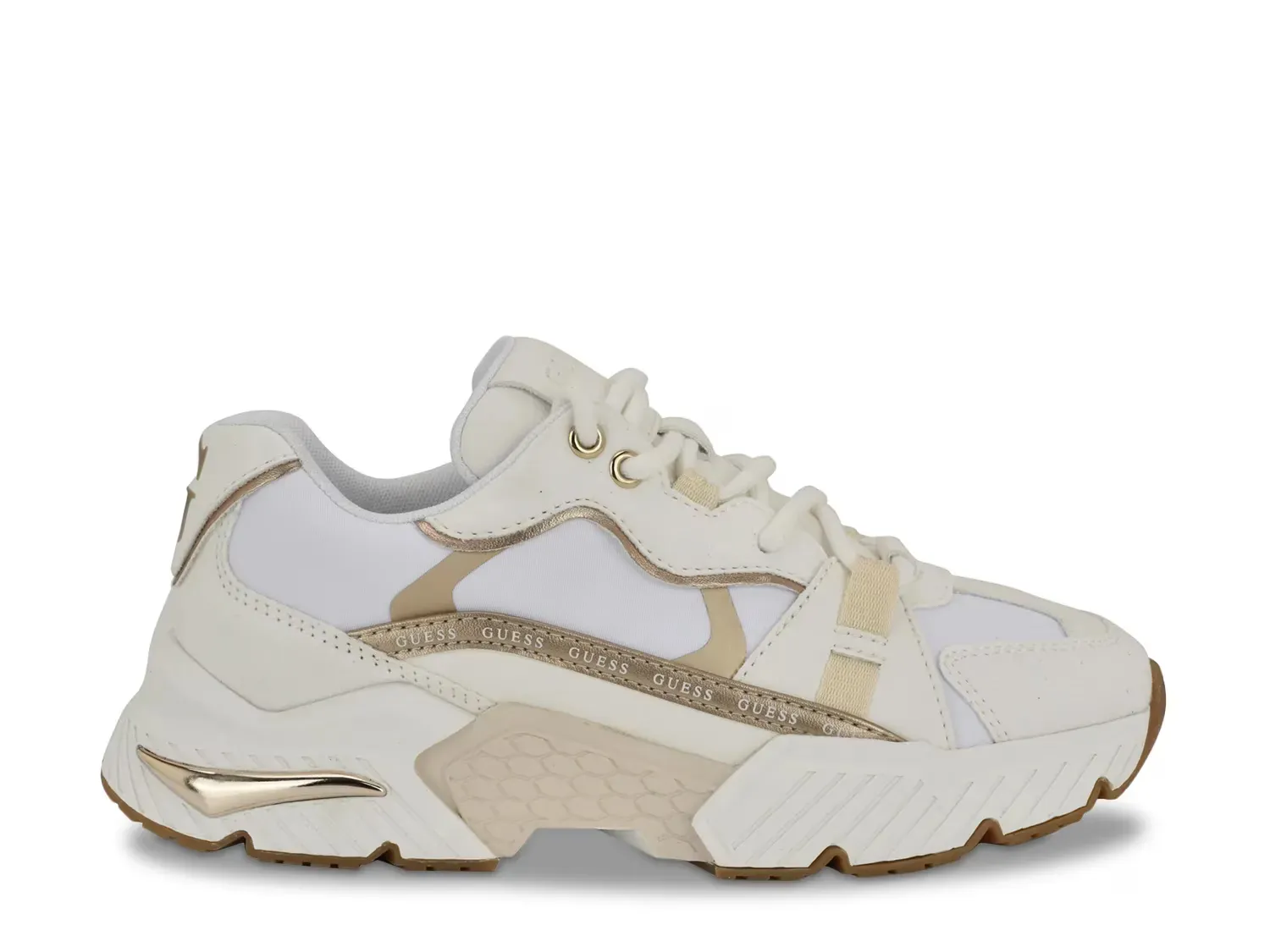 Кроссовки Carrli Guess, White/Gold — фото 3
