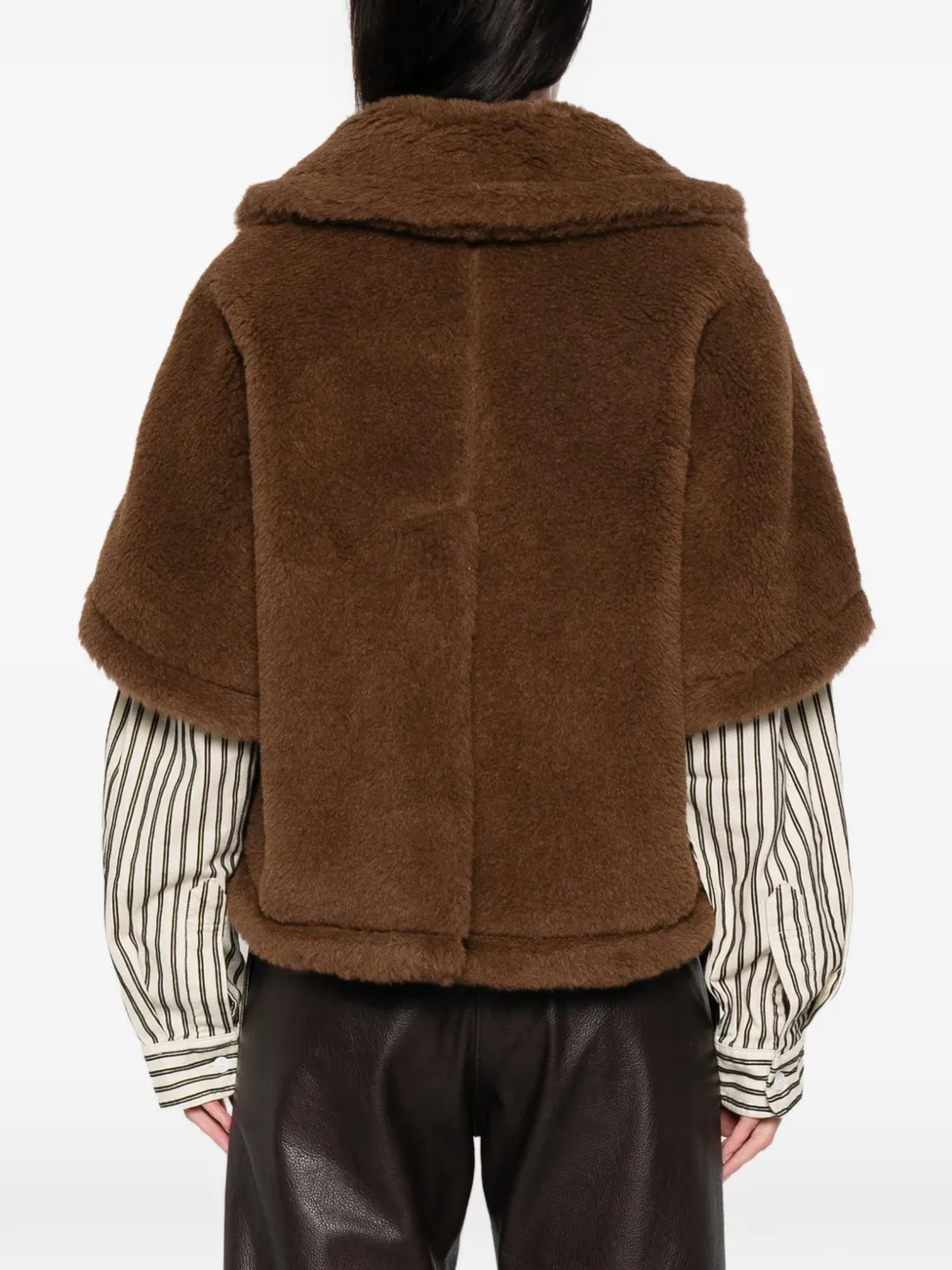 Куртка на пуговицах из плюшевого материала Max Mara, коричневый — фото 4