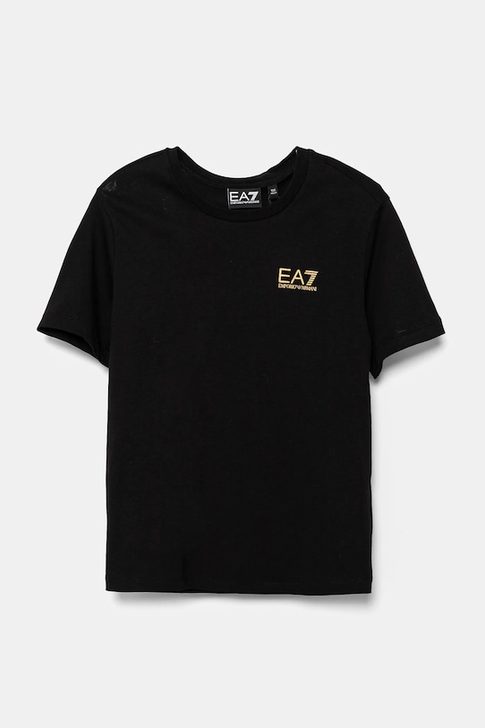 

Детская хлопковая футболка Ea7 Emporio Armani, черный