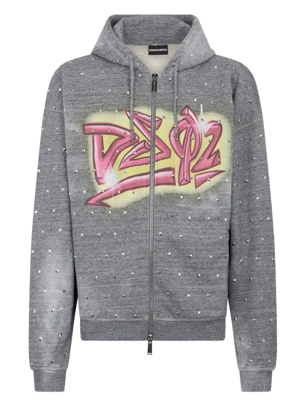 Худи с заклепками DSQUARED2, серый