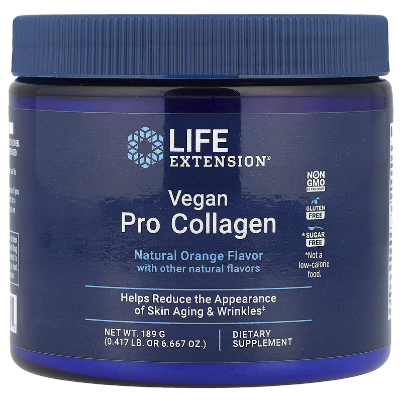 

Life Extension, Vegan Pro Collagen, натуральный апельсин, 189 г (6,667 унции)