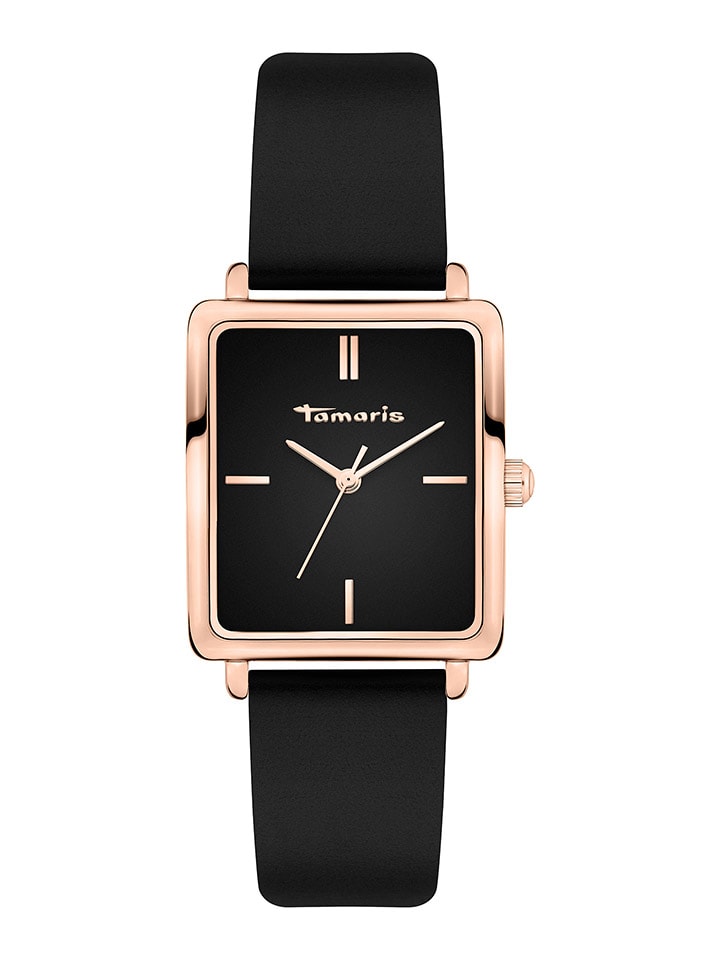 

Tamaris Кварцевые часы в черно-розово-золотом исполнении