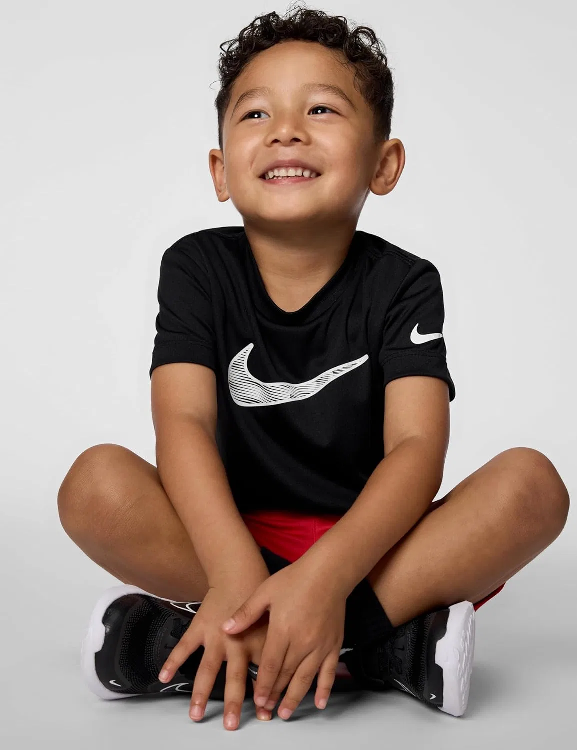 Футболка Dri-FIT Nike Kids' Trophy23 с большим логотипом, Black/Black/White — фото 4