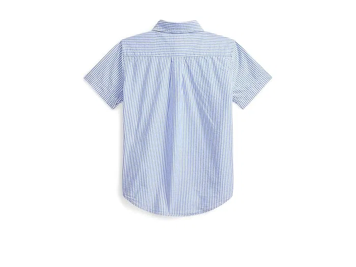Рубашка поло из полосатого сейрсакера Polo Ralph Lauren Kids, Blue/White — фото 2