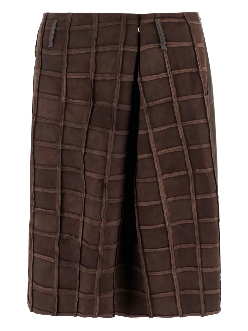 

Кожаная миди-юбка Niccolò Pasqualetti, коричневый