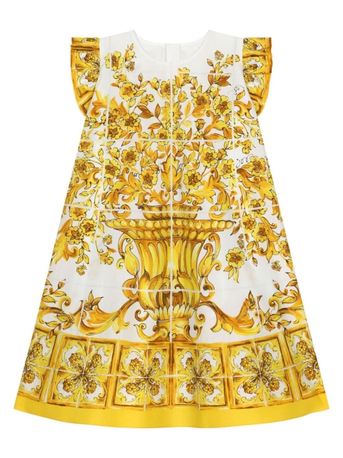 

Dolce & Gabbana Kids платье с принтом Majolica, желтый