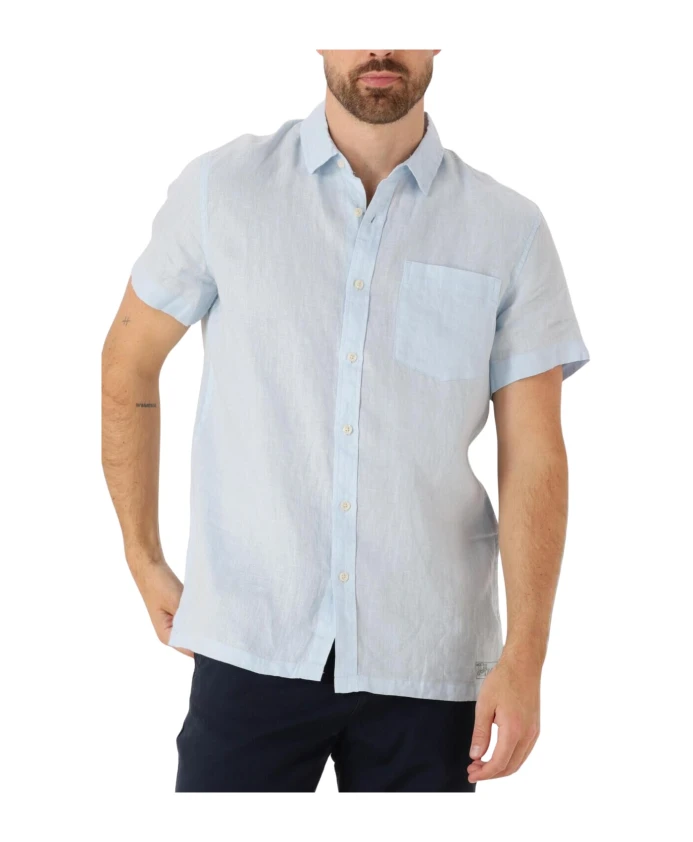 

Мужская льняная рубашка с коротким рукавом Scotch & Soda, синий