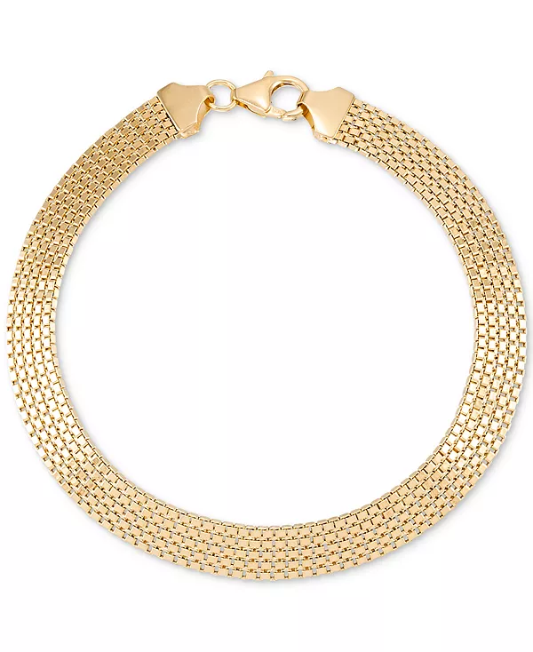 

Классический плетеный браслет-цепочка квадратной формы из 10-каратного золота Macy'S, yellow