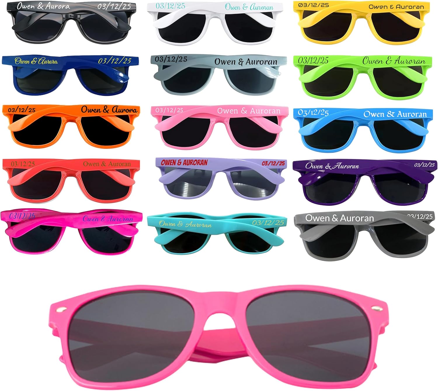 

Персонализированные праздничные очки, разноцветные тематические солнцезащитные очки, подарок для вечеринки, легкие солнцезащитные очки с нанесенным логотипом DFDG, Rose