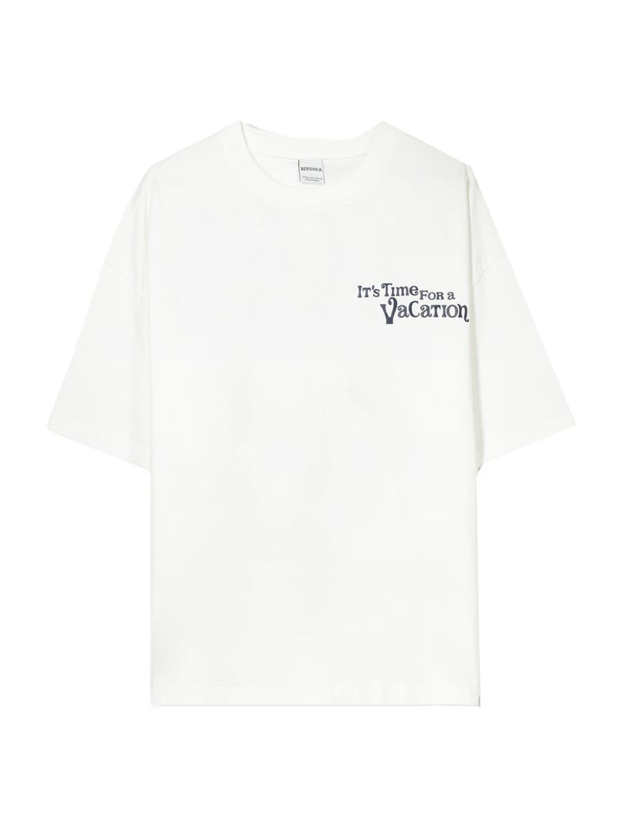 

Рубашка оверсайз Bershka, экрю