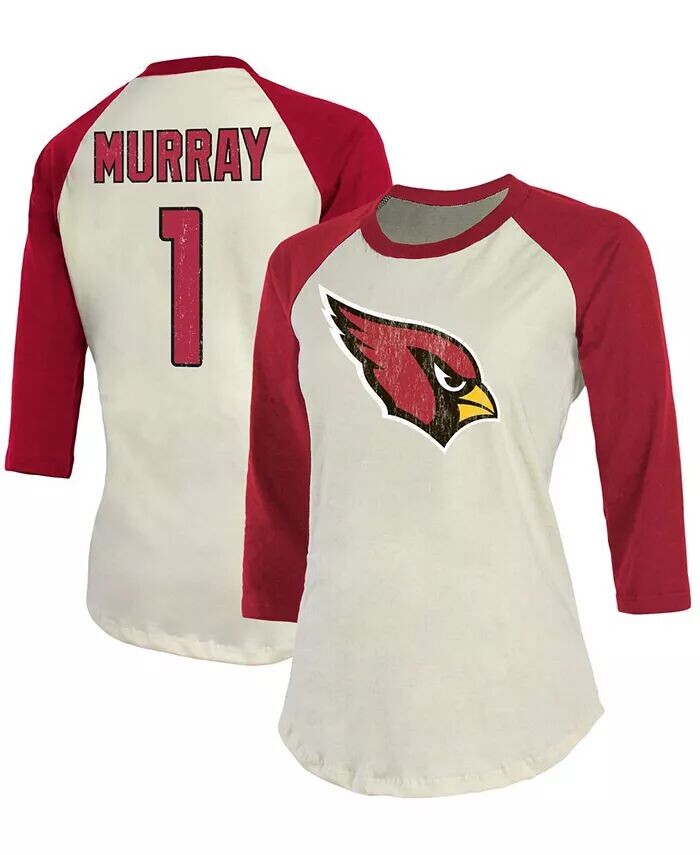

Женская футболка Kyler Murray Cream, Cardinal Arizona Cardinals Player реглан, имя, номер, рукав 3/4 Fanatics