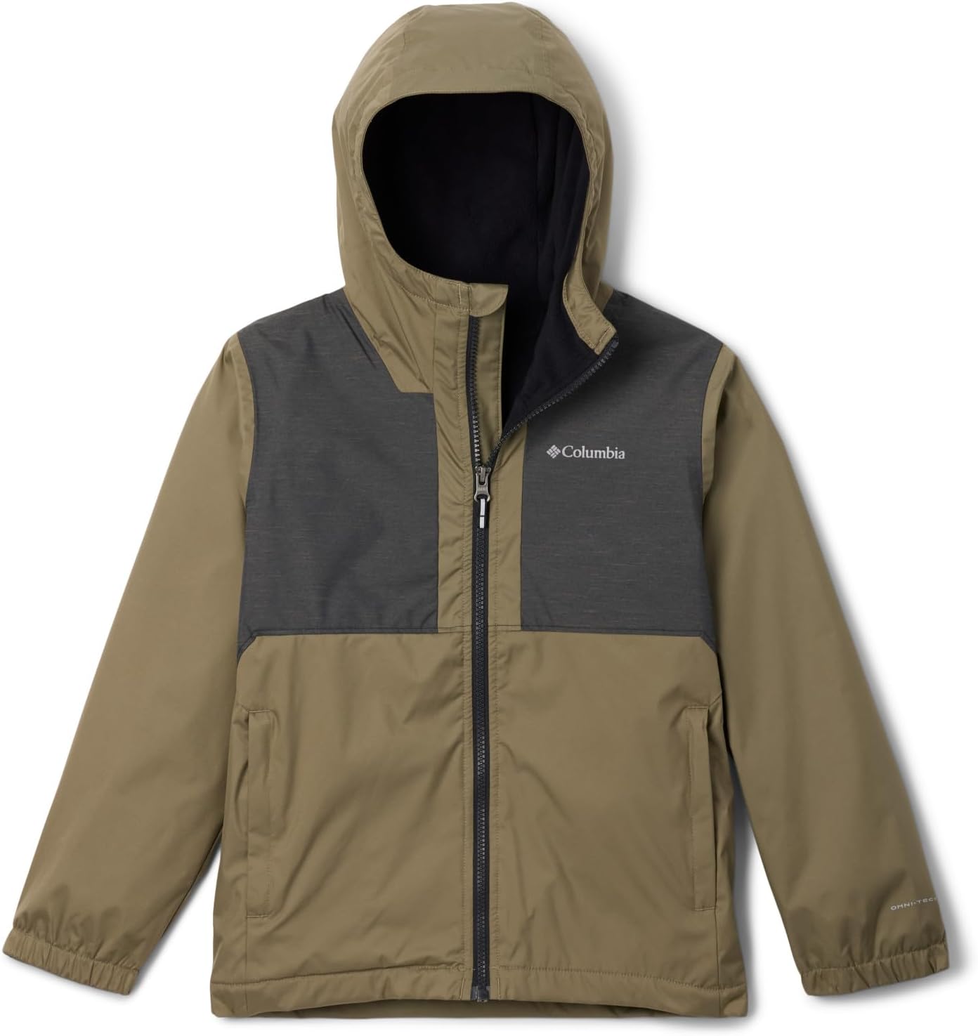 

Куртка Columbia boys Rainy Trails II с флисовой подкладкой, Stone Green/Black Slub