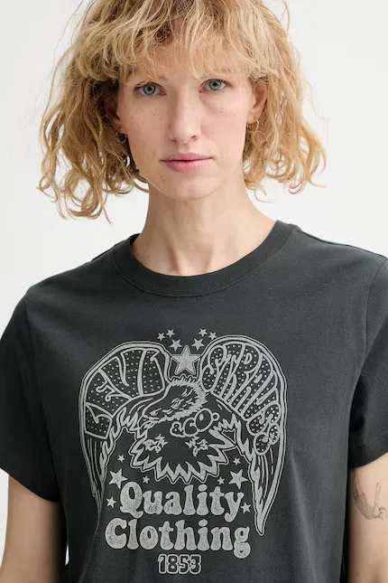 Футболка с коротким рукавом хлопковая GR T2 PERFECT Levi's, серый — фото 4