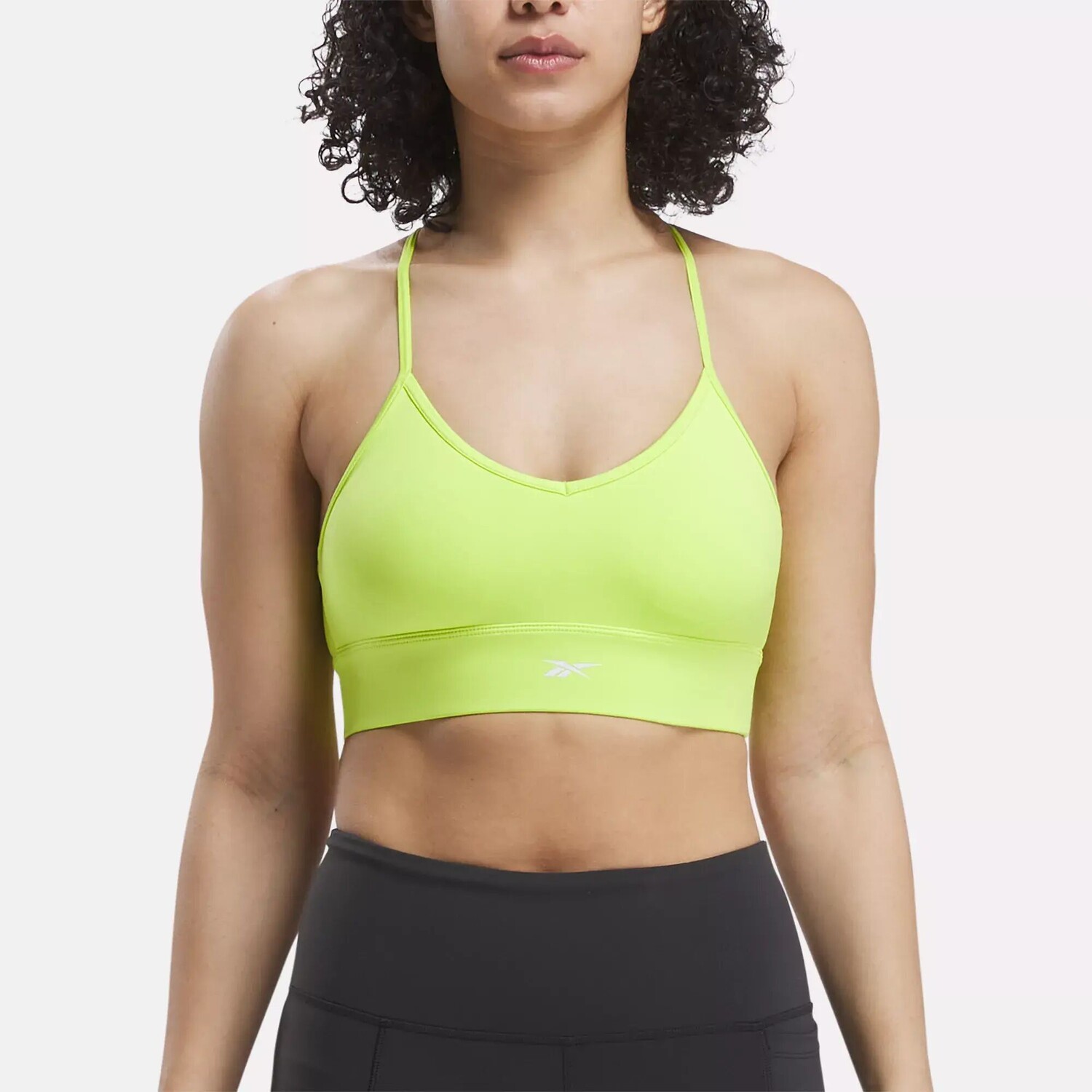 

Спортивный бюстгальтер для тренировок Reebok, кислотно-желтый/белый