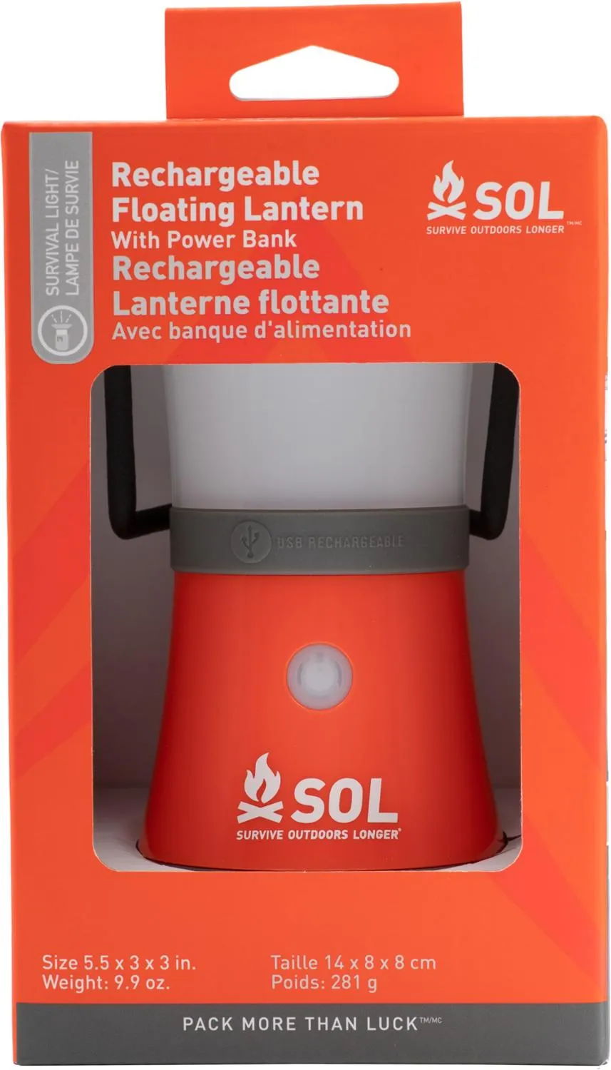 

Плавающий фонарь с Power Bank SOL, Orange/Black