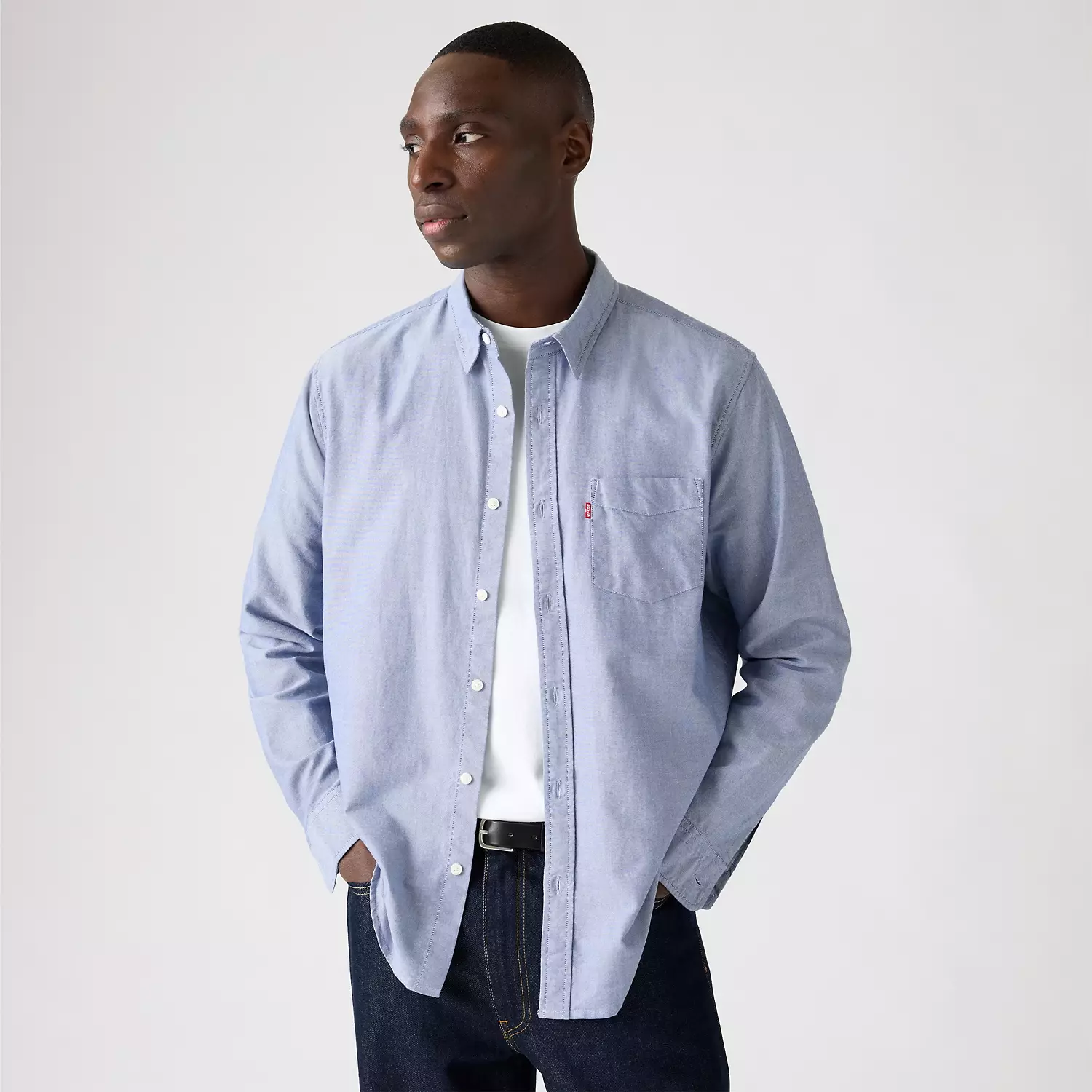 

Классическая рубашка стандартного кроя с одним карманом Levi's, синий