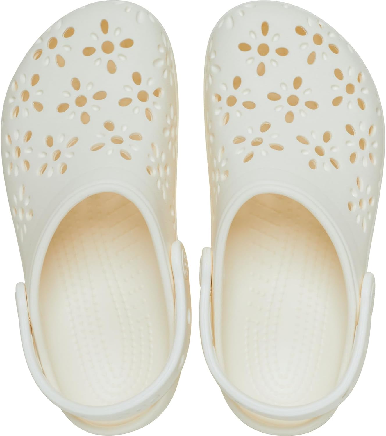 Детские кроксы Crocs с классическим цветочным дизайном, Chalk — фото 4