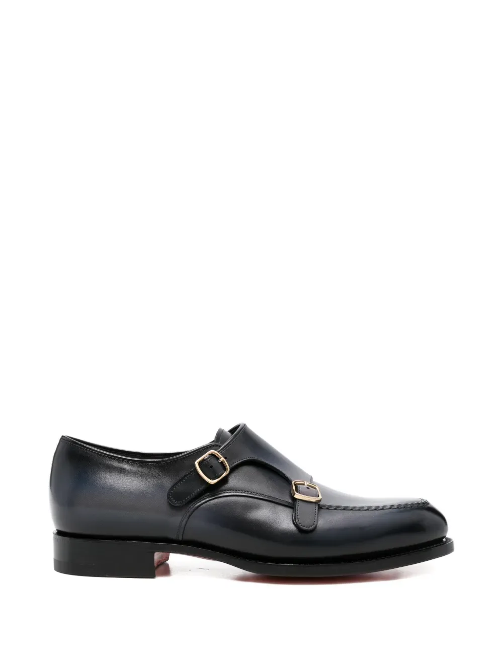 Кожаные монки на пряжке Santoni, синий