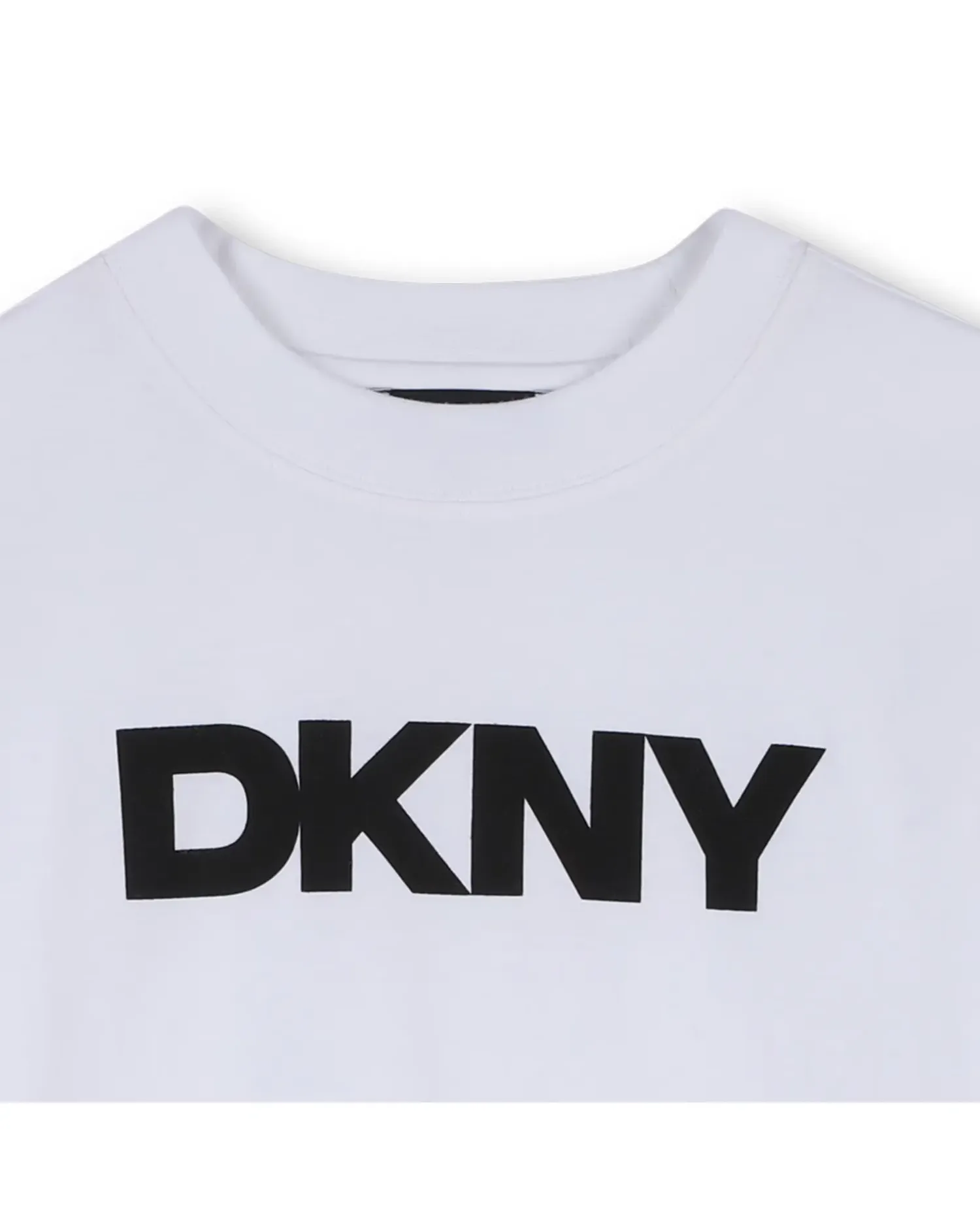 Футболка для девочки с коротким рукавом и рисунком спереди DKNY, белый — фото 2