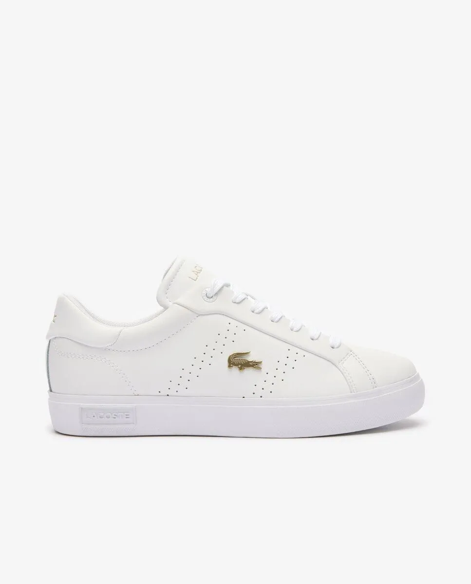 Женские спортивные кроссовки Powercourt 2.0 из кожи белого цвета Lacoste, белый