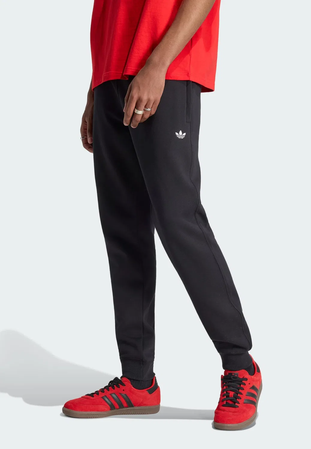 Зауженные брюки Adidas Originals Trefoil Essentials черного цвета — фото 2