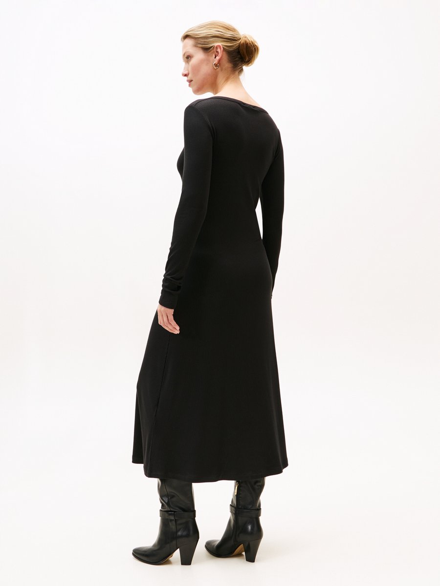 Платье Tommy Hilfiger FLARE MIDI DRESS , Black — фото 3