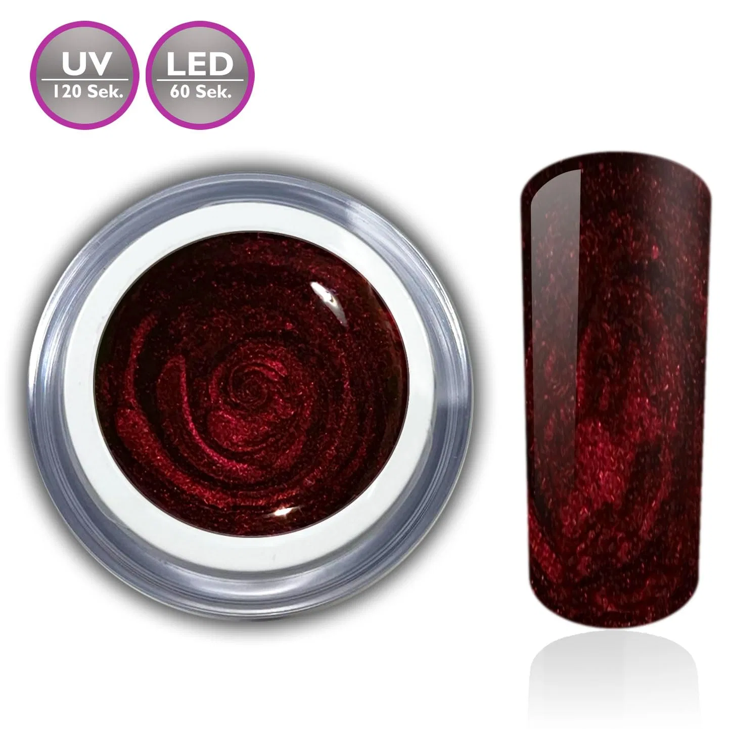 Гель-лак для ногтей Je t'aime UV LED Metallic Red, 5 мл Rm Beautynails, Cherry — фото 2