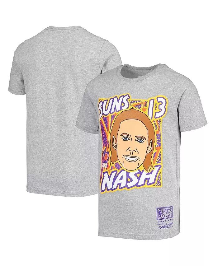 

Серая футболка Big Boys Steve Nash Phoenix Suns Hardwood Classics King of the Court Player Mitchell & Ness