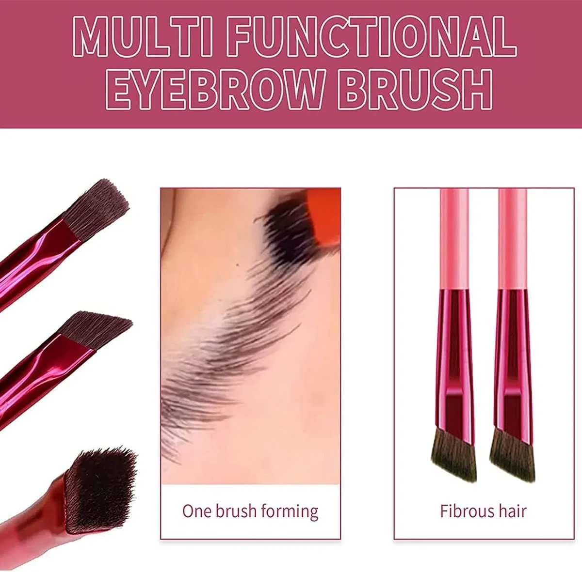 Кисть для бровей 4D Hair Stroke Blow Stamp Brush Pureadee темно-коричневый — фото 3