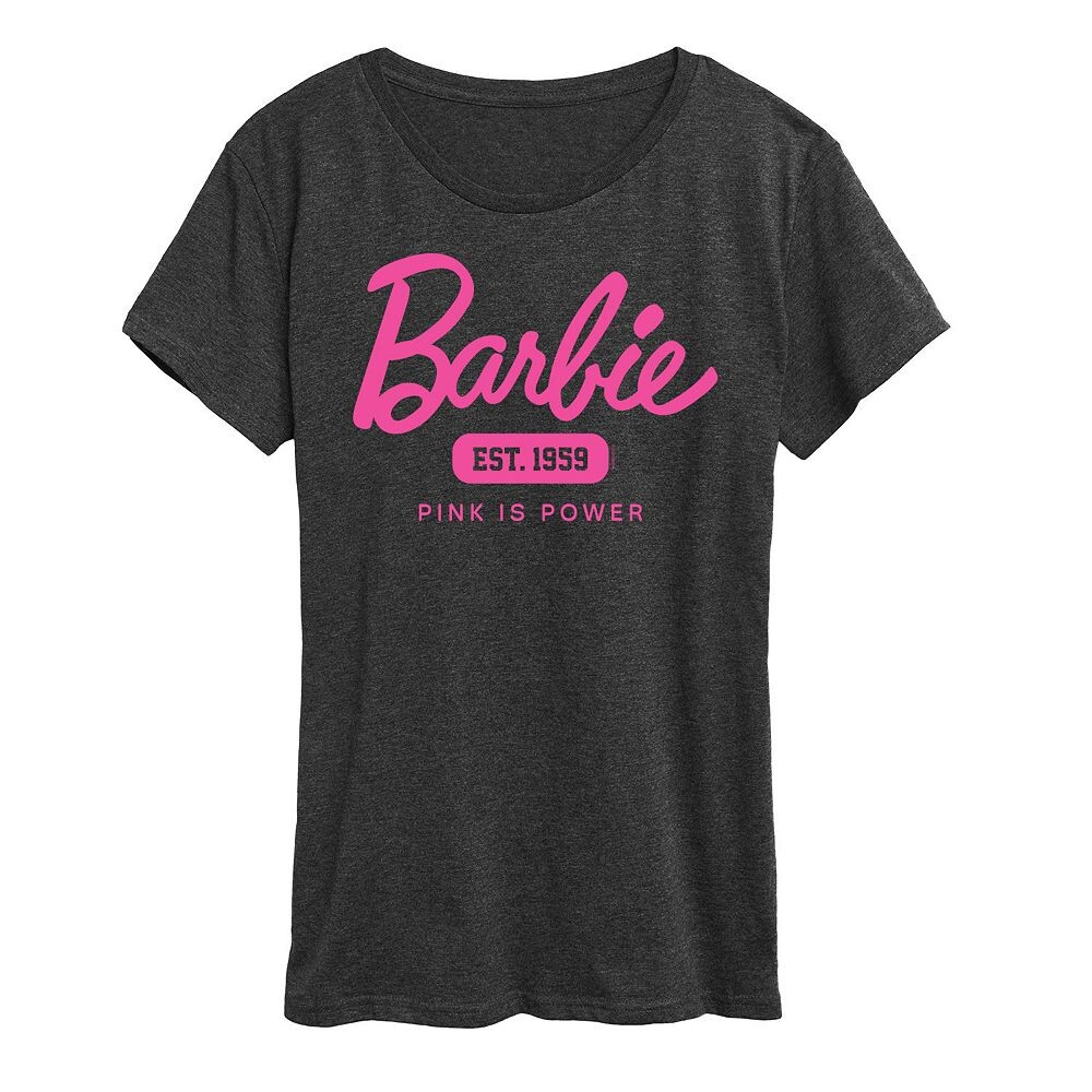 

Женская футболка Barbie Pink Is Power с рисунком, цвет Heather Charcoal