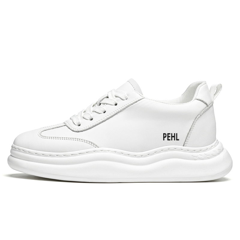 

PEHL Мужские низкие кеды белые гладкие, цвет White Smooth Finish