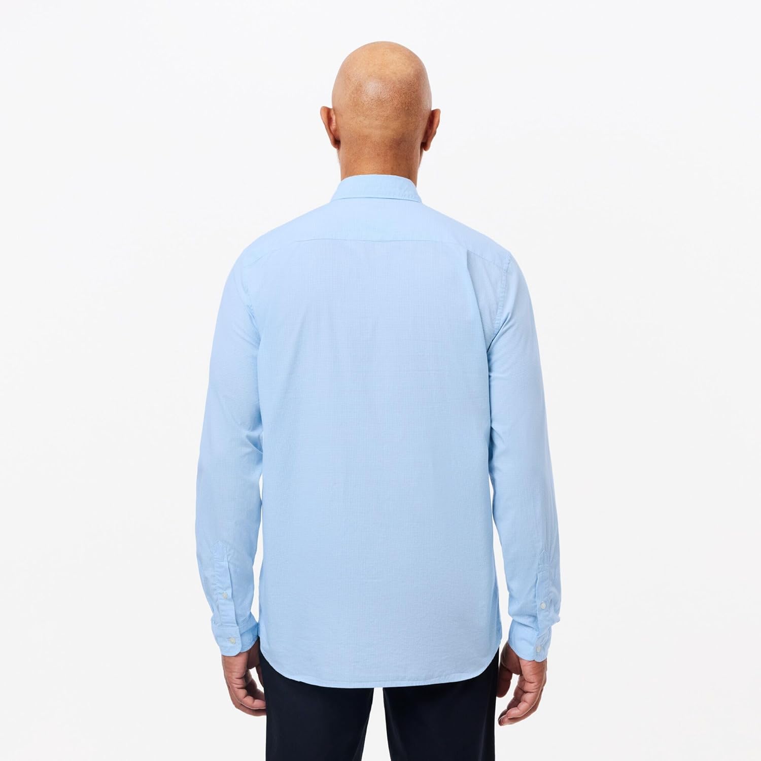 Lacoste мужская длинная рубашка в клетку Gingham на пуговицах, White/Overview — фото 3