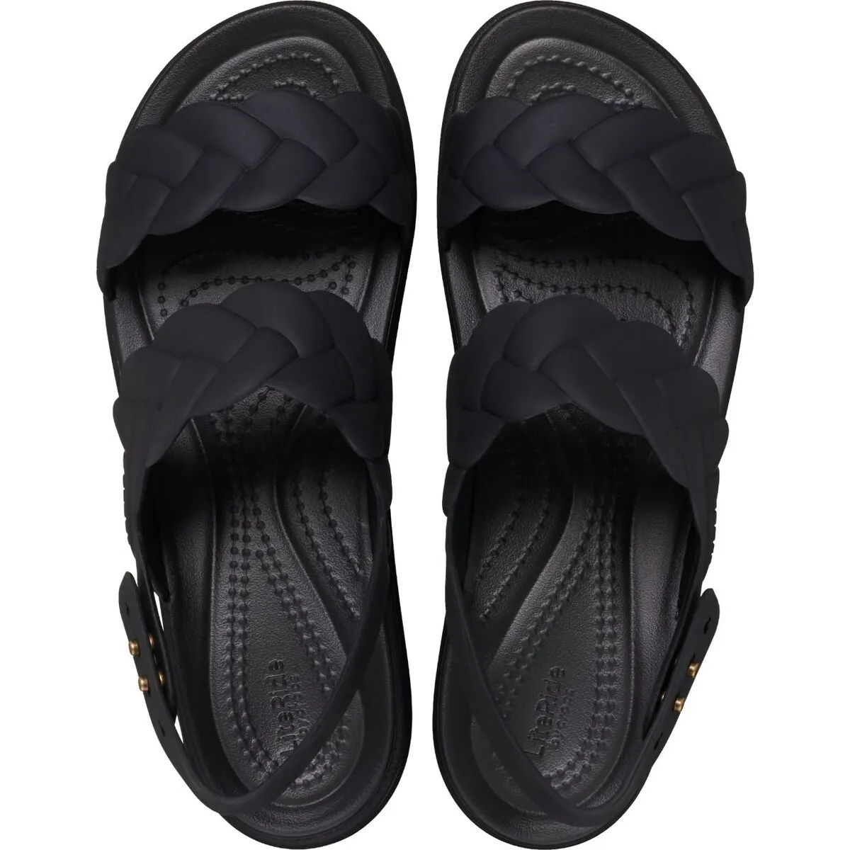 Brooklyn Тканый Верх LW Crocs Женские босоножки, чёрный — фото 3