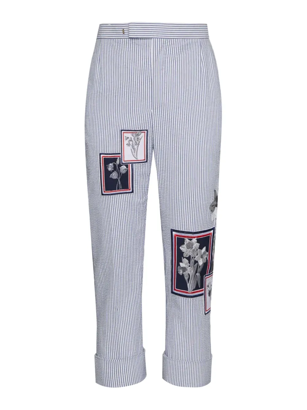 

Полосатые брюки с нашивкой THOM BROWNE, синий