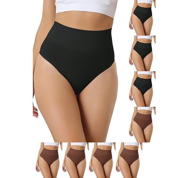 

9 пар женских трусиков-стрингов с высокой посадкой, невидимые, эластичные, удобное белье Inspire Chic, Black Dark Brown
