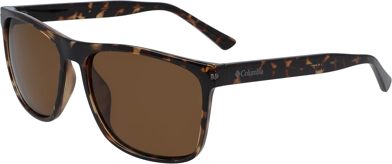 

Columbia unisex-adult Boulder Ridge прямоугольные солнцезащитные очки, Shiny Tortoise/Brown