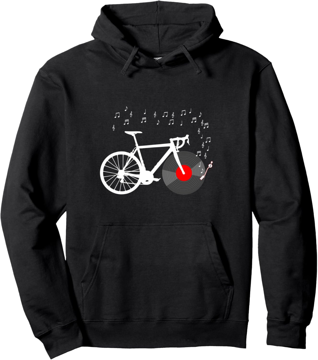 

Худи с изображением велосипеда, винилового проигрывателя и музыки Funny Dj Bicycle Cycle Biking Music Bike, черный