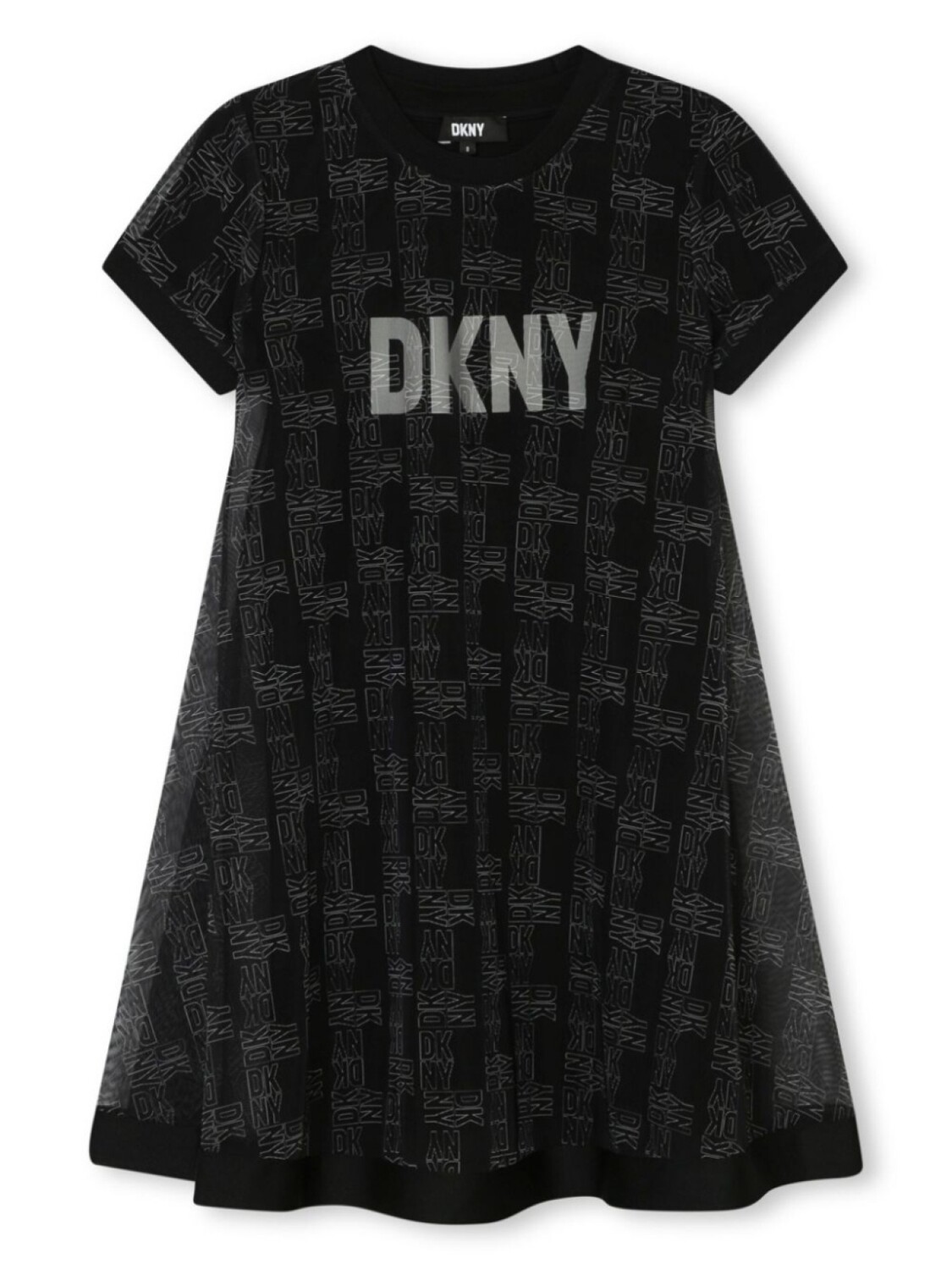 

DKNY многослойное платье с логотипом, черный